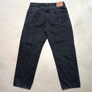 Levi's 550 Jeans Fits 35x29 Black Relaxed Fit Straight Leg Denim